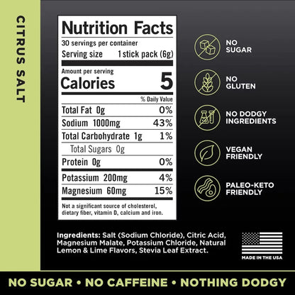 LMNT Zero-Sugar Electrolytes（Citrus Salt）