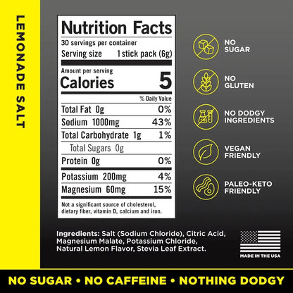 LMNT Zero-Sugar Electrolytes（Lemonade Salt）